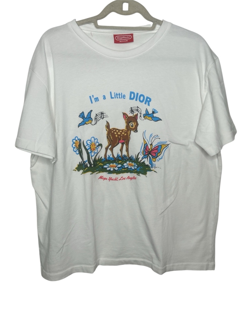 Mega Yacht "I'm a Little DIOR" Bambi Graphic T-Shirt — Size Medium NWOT